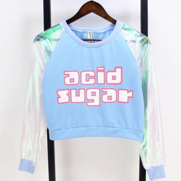 Tops - Festival Iridescent Pastel Space Goth Rave Kawaii